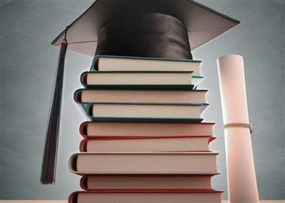 Books and graduation cap